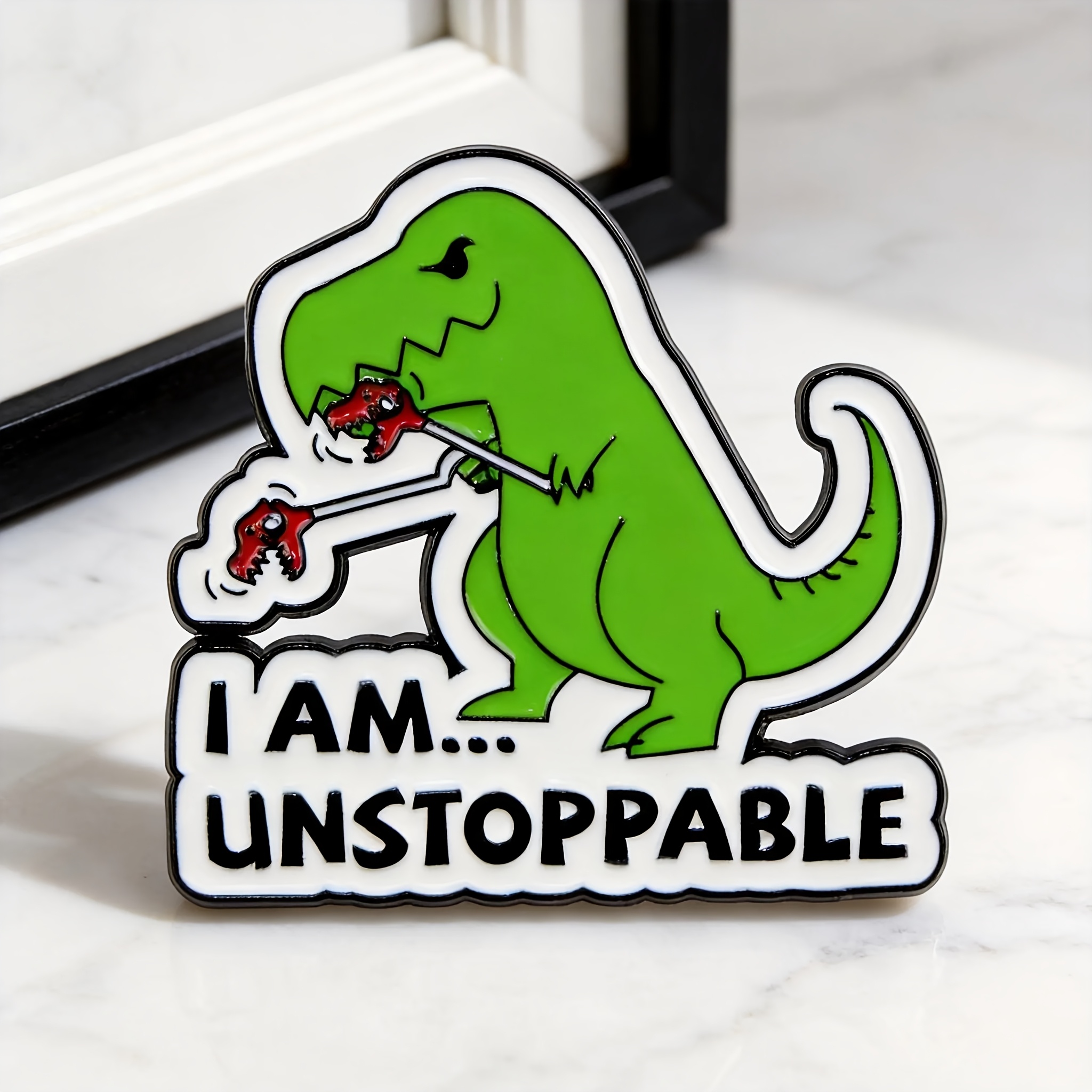 Cute Cartoon Dinosaur "i Am " Badge - Fun And Anime Style Pin, Suitable For Backpacks, Briefcases, And Clothing Matching - Durable And Stylish Gift Lapel Pin