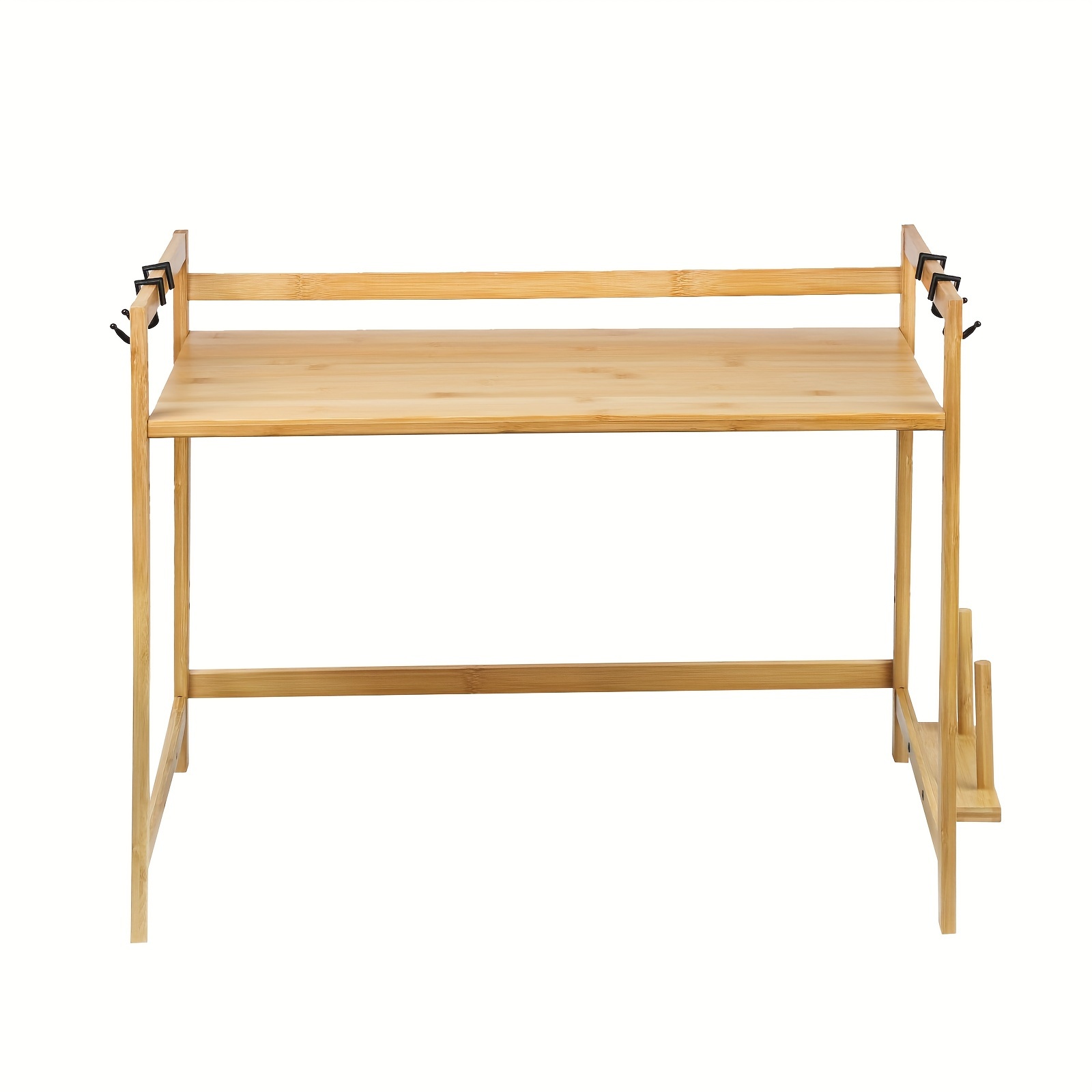 TEMU 2-stöckiger Küchenorganizer, 55X35X42 cm, mit 4 Haken, Ofenregal Mikrowellenregal, stehendes Regal