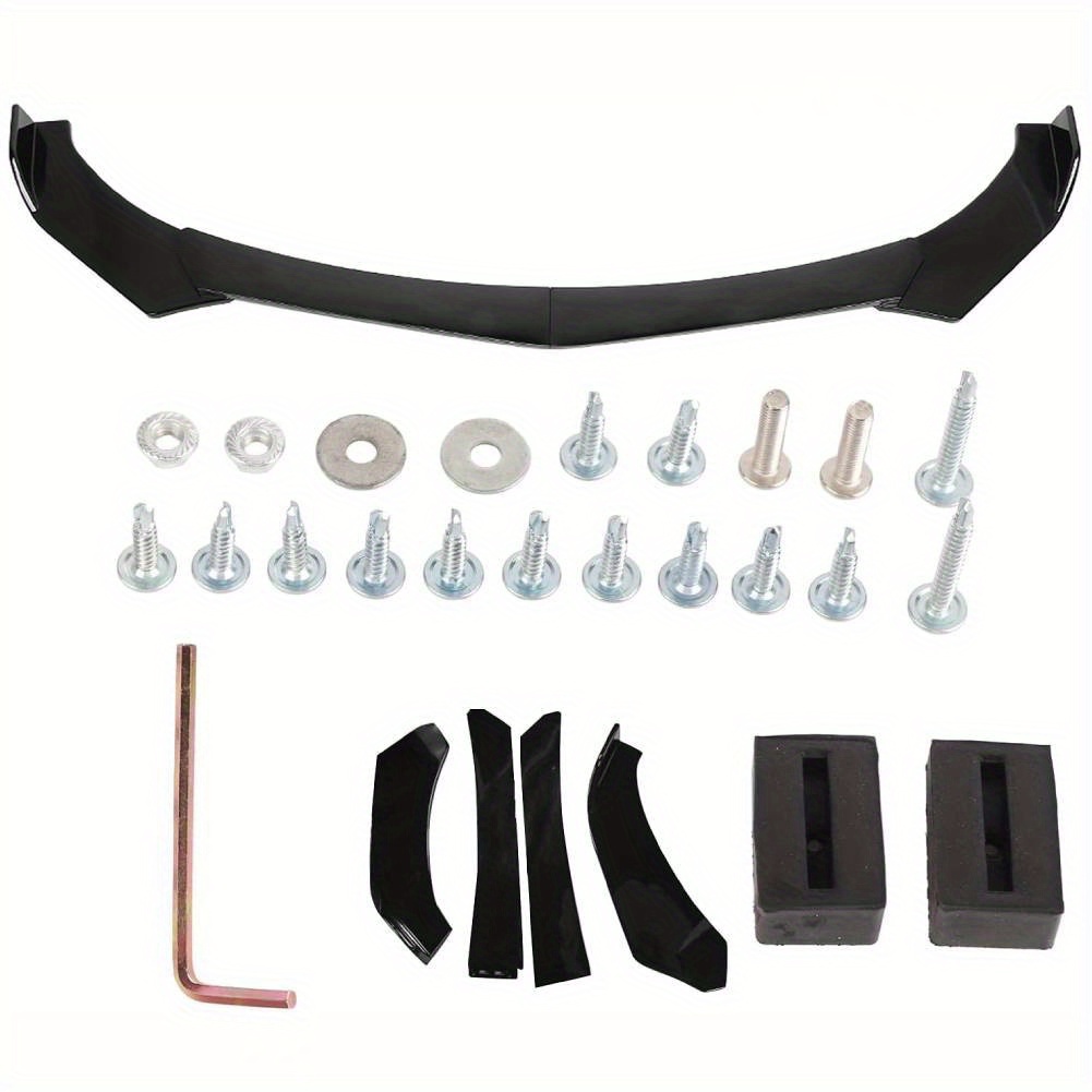 4pcs car front bumper lip spoiler kit universal abs splitter body kit stylish front lip diffuser guard   car modification accessory for most vehicles