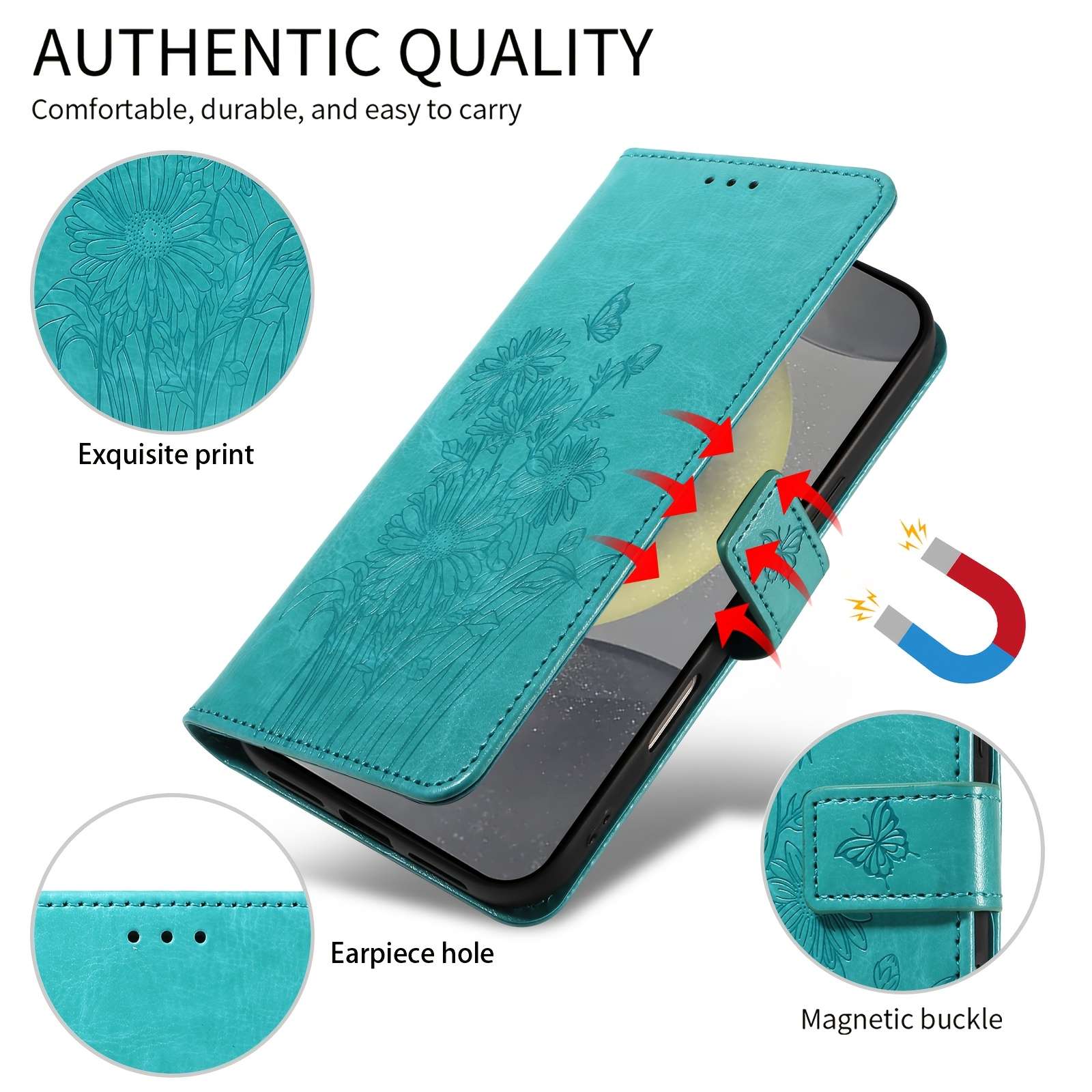 Husă pentru Telefon: Carcasă Portofel cu Capac Flip pentru for  A56/A55/A54/A53/A52/A36/A17/A16/A15, Husă Simplă din Piele Sintetică cu Slot pentru Carduri