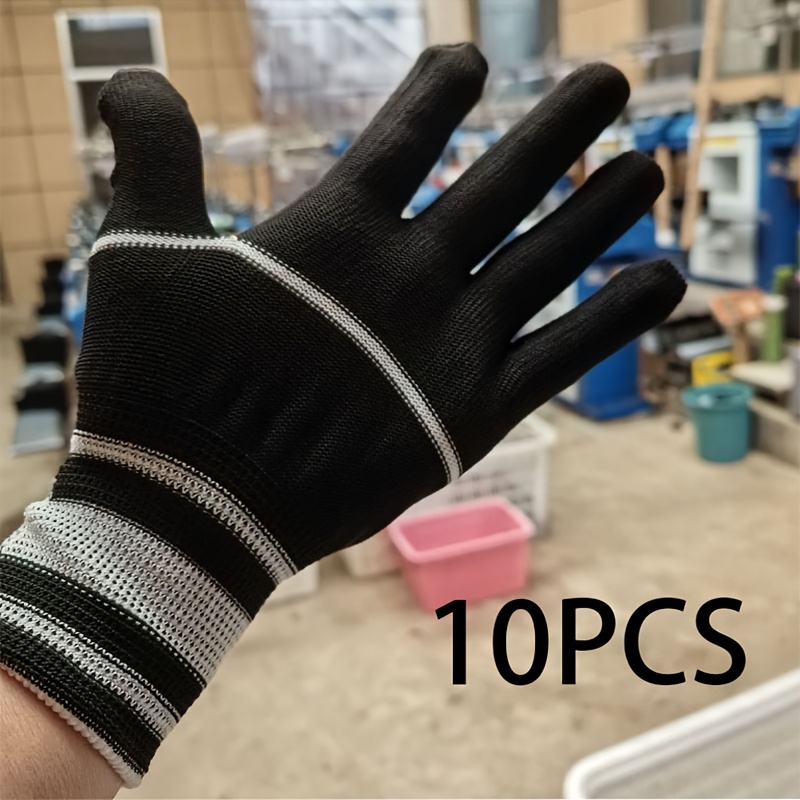TEMU 10pcs Nylon Outdoor Gloves, Lightweight Non-slip Grip Texture, Suitable For Cycling, Fishing, Camping And Multiple , Fits All With For Men And