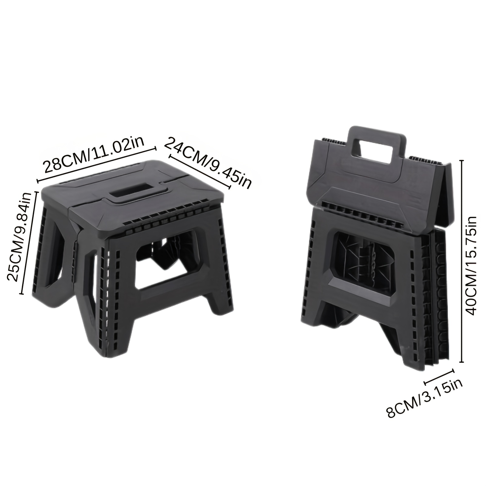 TEMU 330 Pound Heavy-duty Thickened Portable Folding Stool With Handle - 1 Pack Square Plastic Collapsible Stool For Indoor, , Picnic, Fishing |