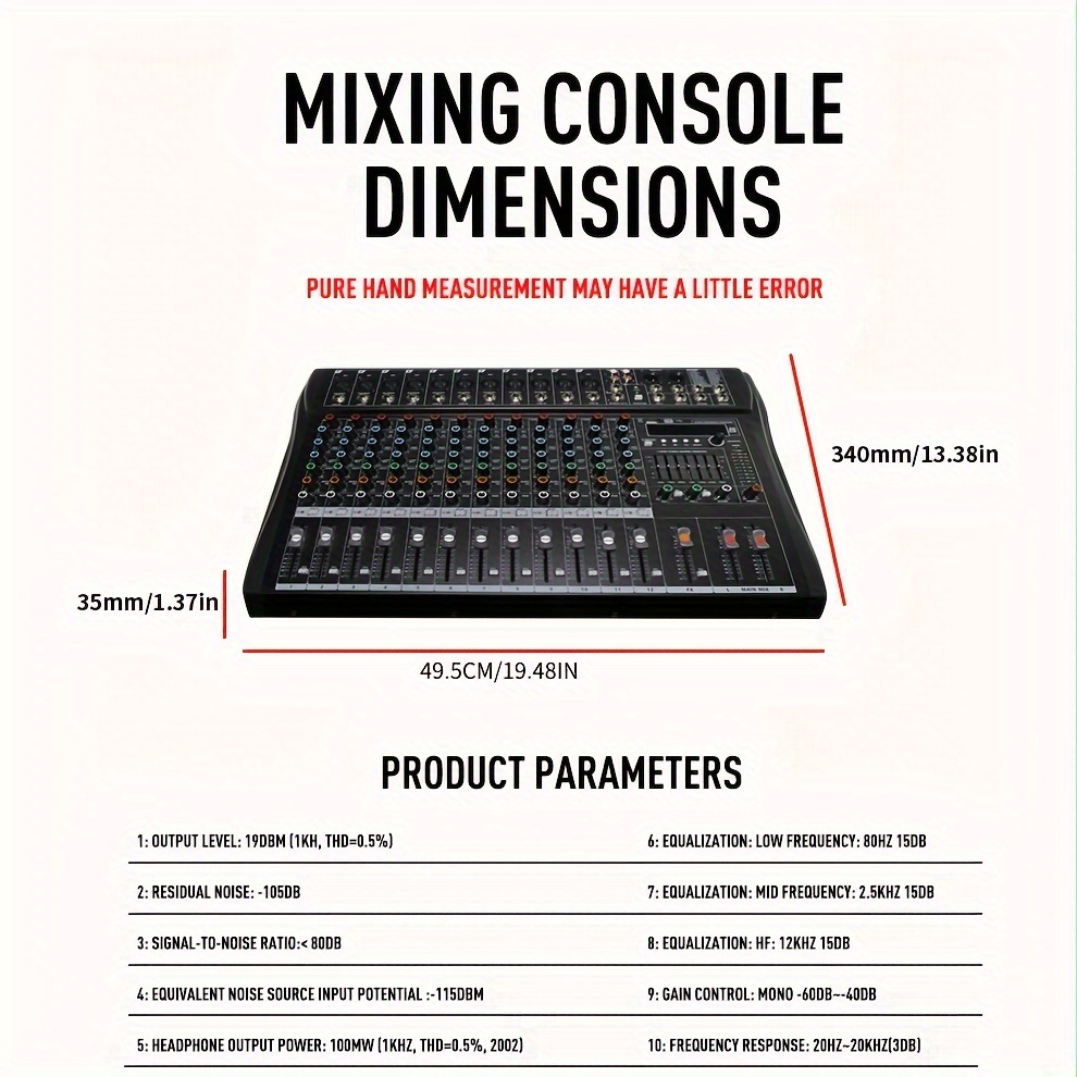 professional 8 12 channel usb mixer with 256 effects dream power supply enhance your music experience