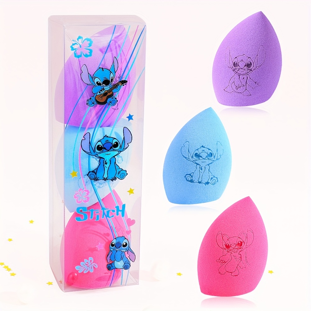 TEMU Cartoon Stitch Makeup Sponge Set - Weiche, langlebige hydrophile Polyurethan Beauty Blenders für die Anwendung von Foundation, reisefreundlich,