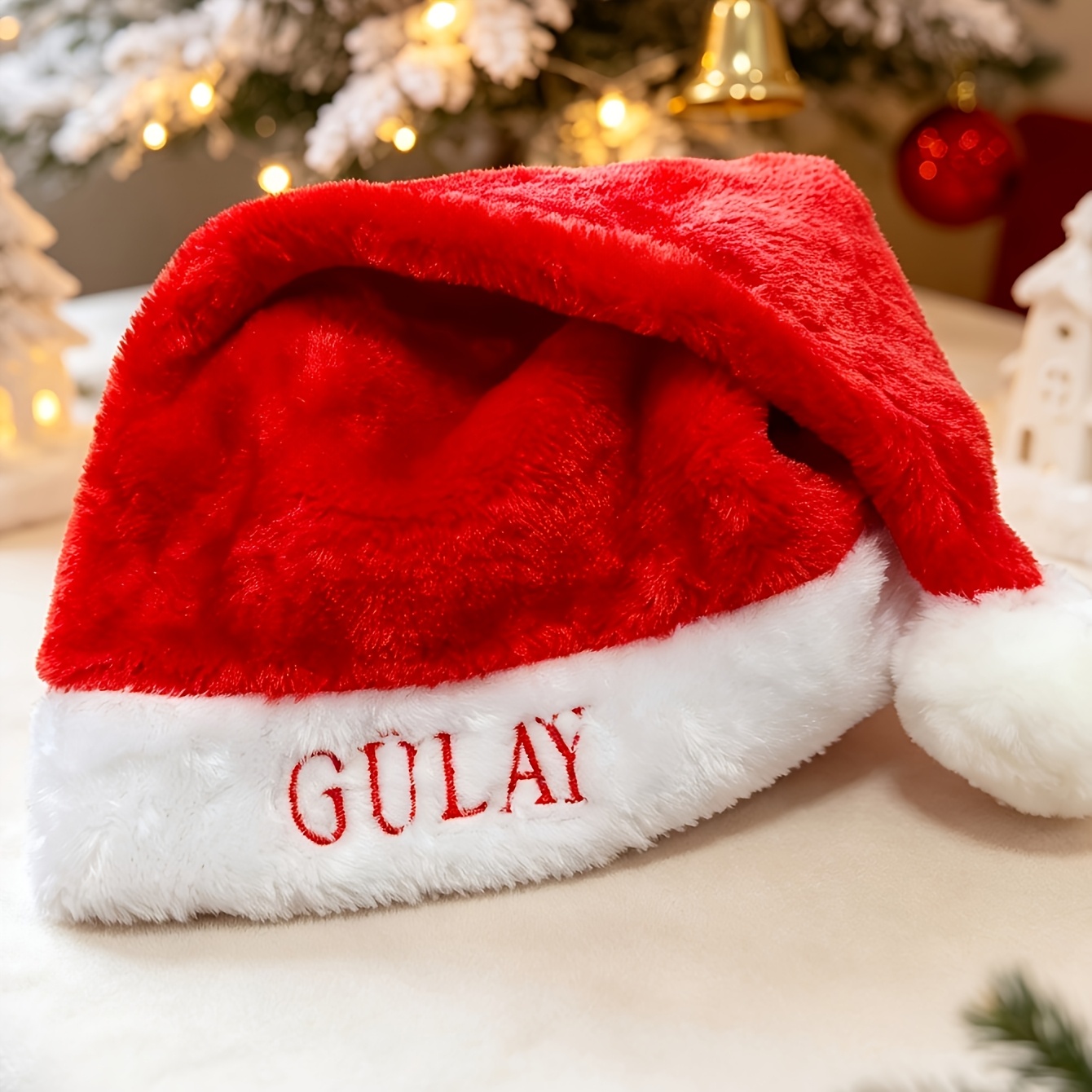 TEMU Sombrero de Papá Noel Bordado Personalizado, Sombrero de Papá Noel con Bordado de , Personalización de Sombrero de Papá Noel, Sombrero de Papá