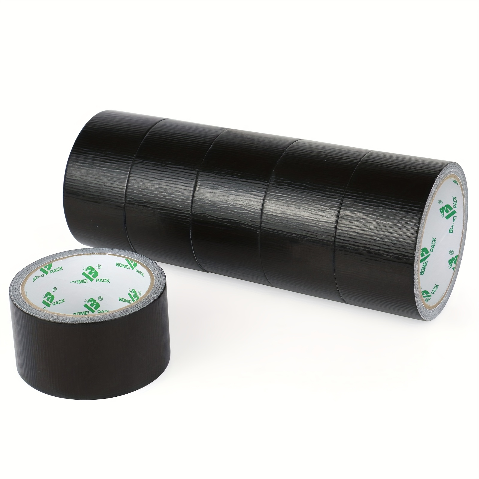 Image of Packaging, 6 Rolls Of Tube Tape - Black 33ft X 1.98in - Strong, Flexible, , And Hand-tearable - For Repair, Industrial, Professional Use, Super Sticky Pipe Tape, Packaging Heavy Duty Industrial Tape