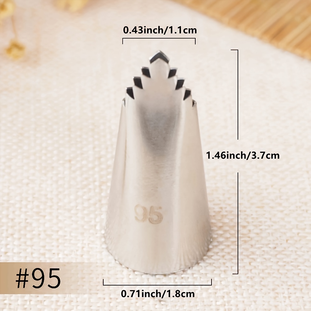 1pc Stainless Steel Piping Nozzle For Baking And Pastry - Long Leaf Design For And Cake Decoration