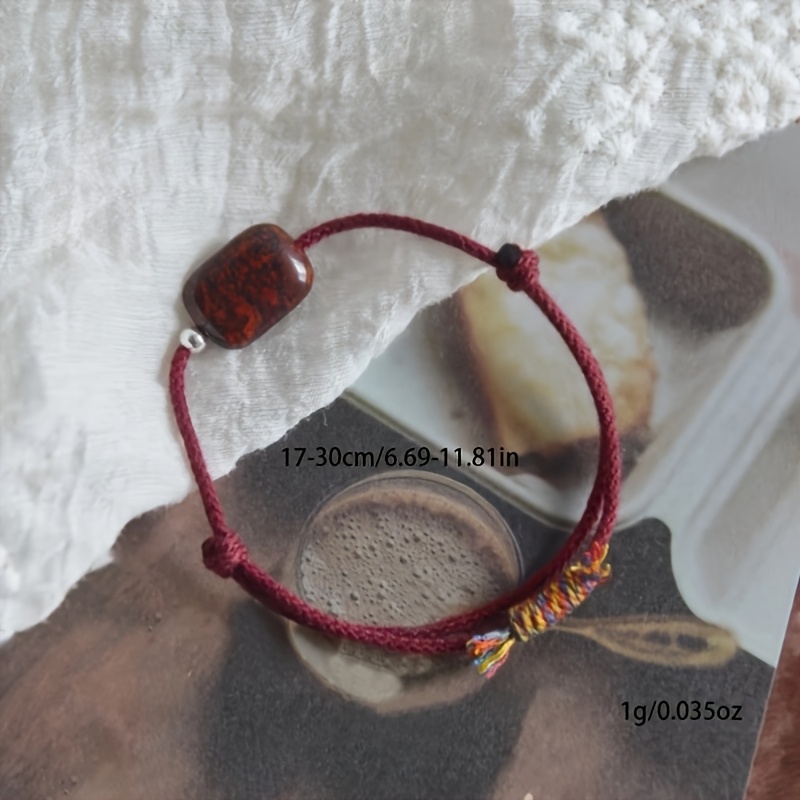 Retro Versatile Red Rope Bracelet, Handcrafted Gift