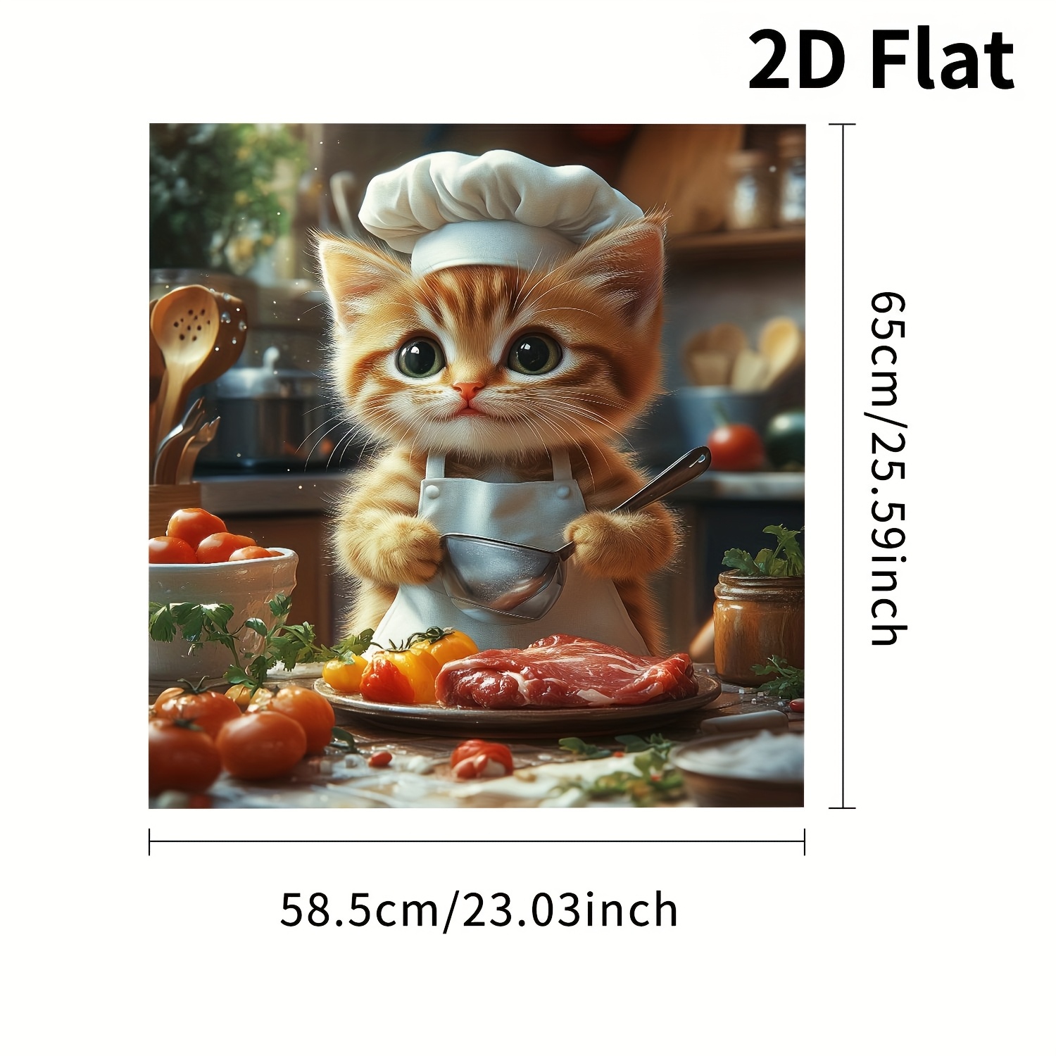 1pc Of A 2d Flat Cat Chef Themed Magnetic Sticker For Dishwasher Doors, Suitable For Refrigerators And More. Easy To Clean And Does Not Glue