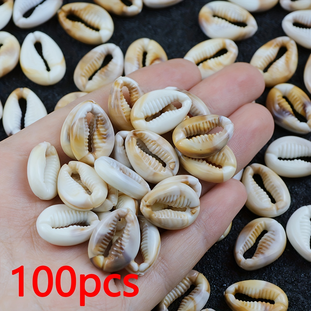 E-shop 100 Stück Muschel-förmige Acrylperlen mit nicht-fadender Textur, geeignet für die Herstellung von Armbändern, Halsketten, Ohrringen und anderen