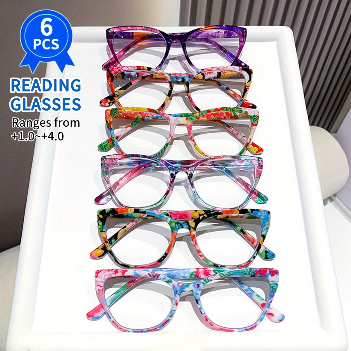 six pairs of stylish anti blue light men and women suitable for reading using computers watching tv and using mobile phones ideal for everyday office work gifts and holiday presents