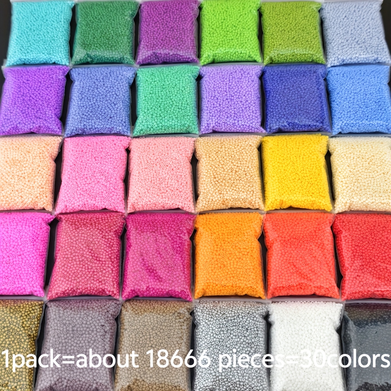 Image of 18666pcs Bohemian Glass Seed Beads, 1.8mm 30 Colors Czech Seed Beads For Jewelry Making Diy Bracelet Necklace Craft Supplies