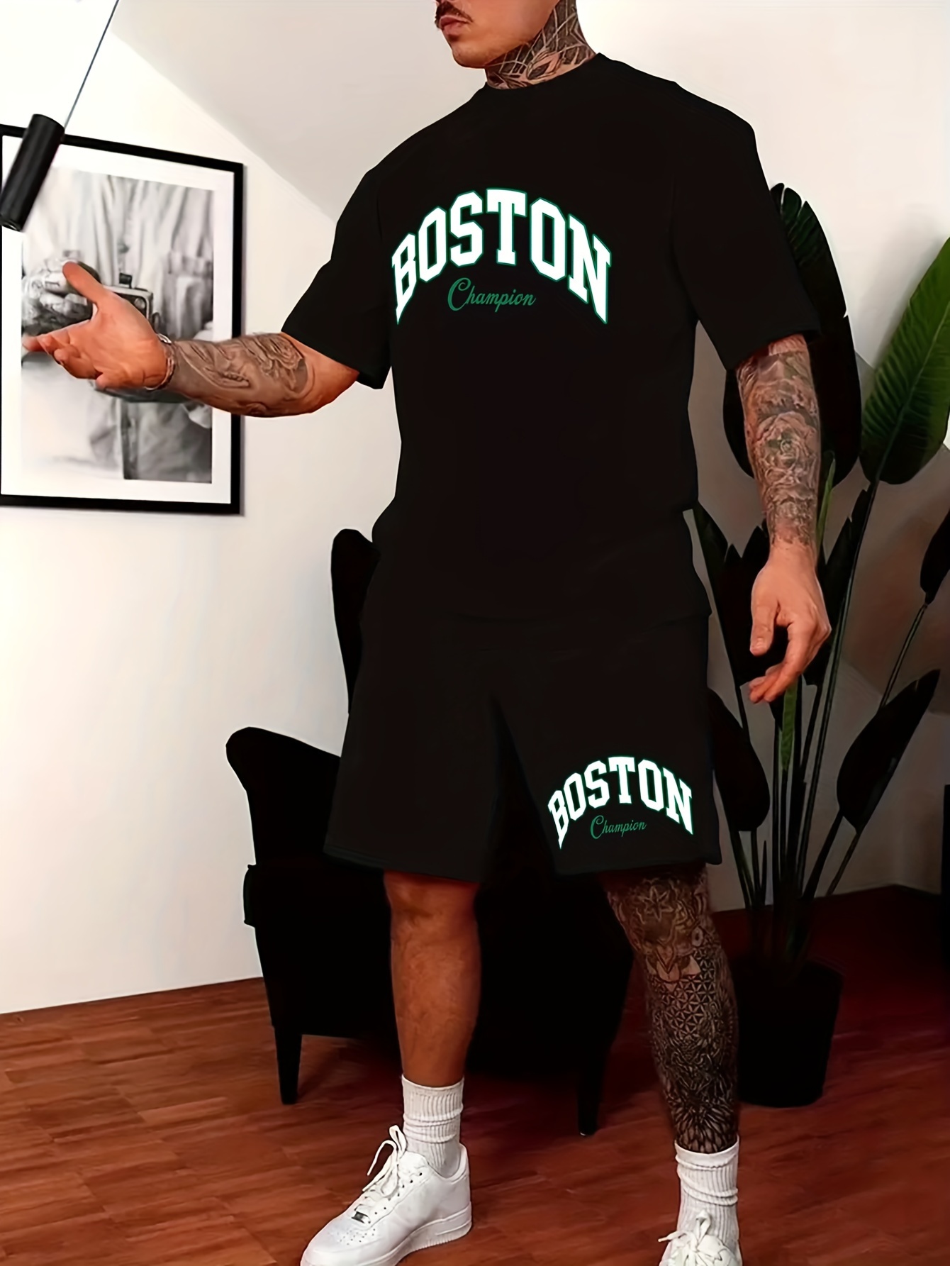 FashionOutfit Men's Casual Solid Cotton Short Sleeve Crew-Neck T-Shirt - Basic Tee Regular Fit