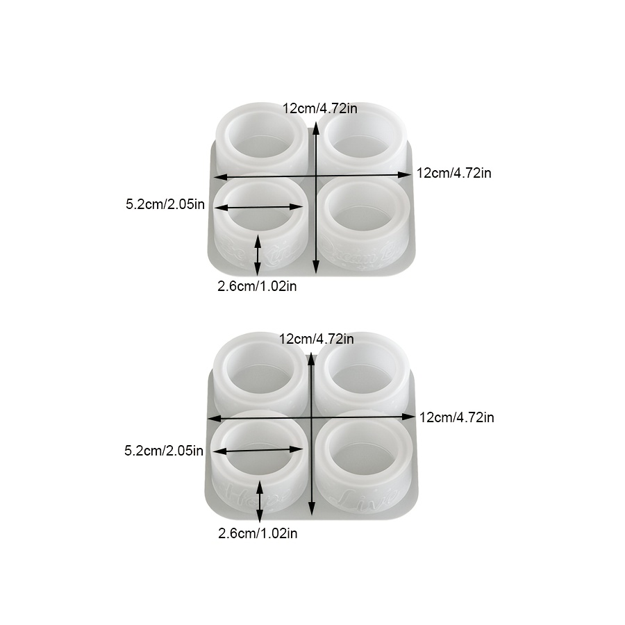 TEMU 2pcs/dnejiu Resin Silicone Mold Suitable For Diy Mini Light Cups, Cement Bowls & Epoxy Resin Crafts - Mini Candle Holders, Embossed Polka Dot