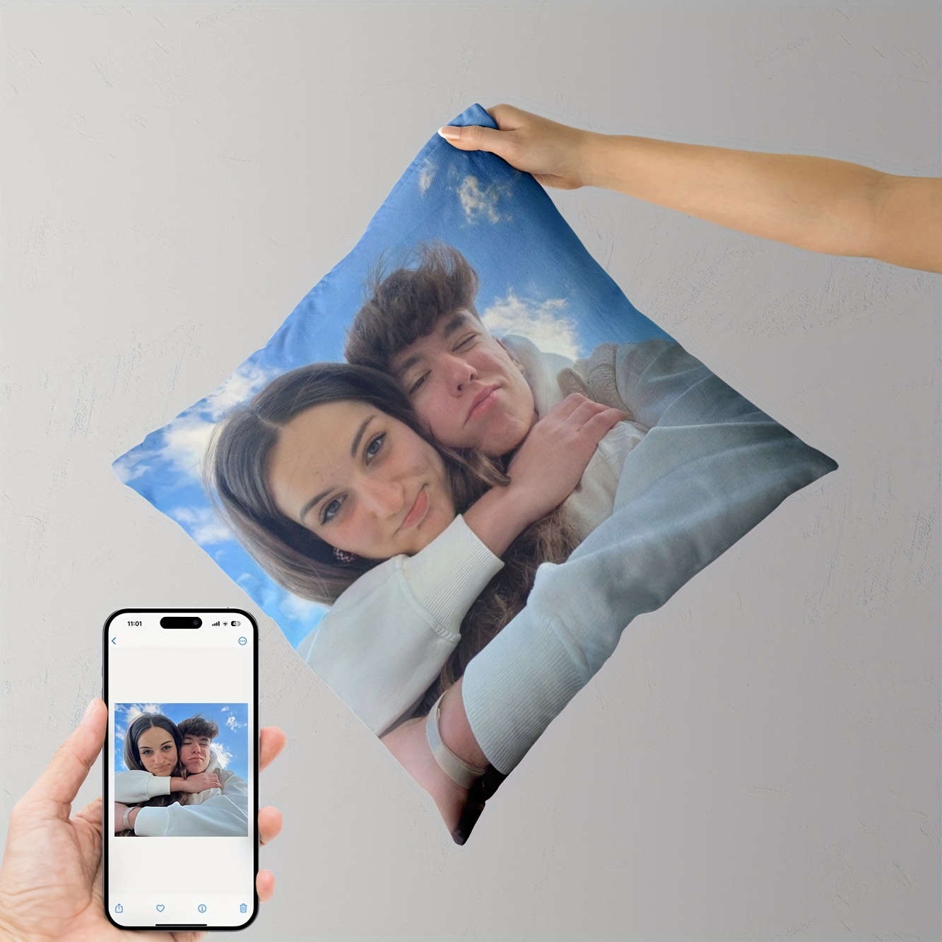 double sided custom photo pillow cover double sided printed short velvet 18x18 inches   decor suitable for sofa living room bedroom no insert included soft fabric decorative cushion cover gift   Product details 4
