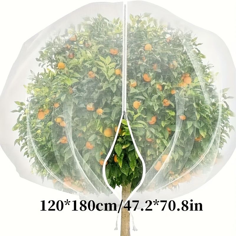 TEMU Bolsa de Red para Frutales, Malla para Árboles y Arbustos de , contra Aves, Plagas, y Cigarras, Cubierta con Cremallera y Cordón Ajustable