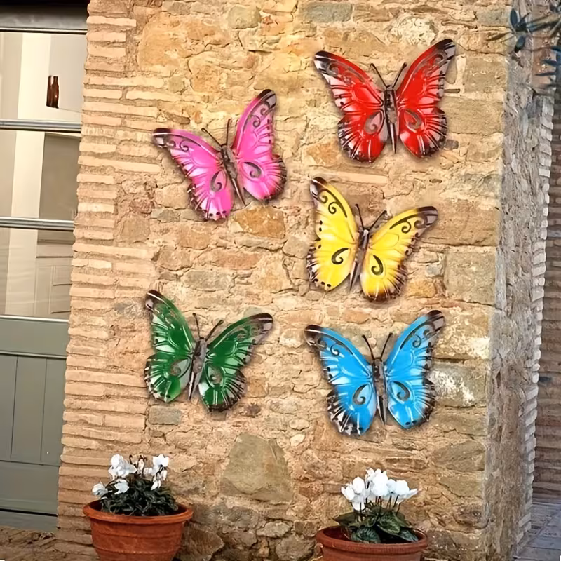 6 wall art colorful garden wall decor outdoor indoor metal craft ornament decoration details 4