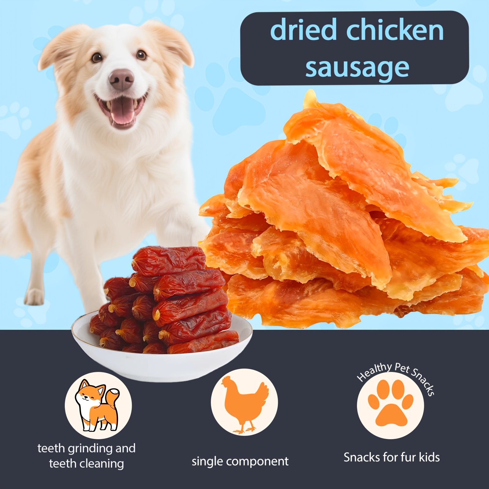 TEMU Chicken Jerky And Chicken Milk Stick Pack Dog Treats For Small, Medium, & Large Dog - Healthy, , Soft, Make The Perfect Positive-reward Training