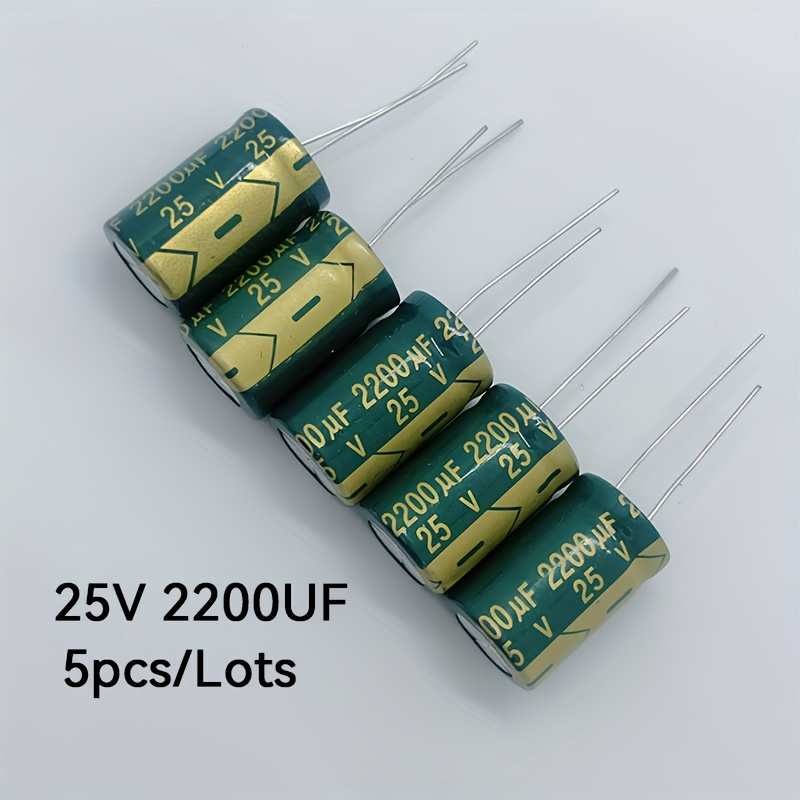 E-shop 25V 2200µF Elektrolytkondensator, 13x20mm Größe, 5 Stück 25V 2200µF Hochfrequenz Niedrige Impedanz