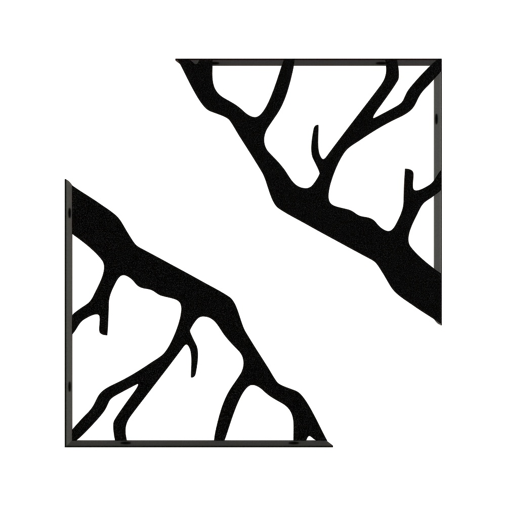 TEMU 2 Équerres d'Étagère en Métal de Branche, Support en Métal de L, Encombrante, Installation Murale Nécessitant du Perçage, Convient pour Étagères