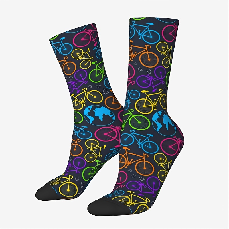 TEMU 1 di Calzini da con Motivo Bici da Ciclismo, Calzini Novit� Calzini di Tendenza Adatti per l'Uso , Abbigliamento da Festa per le Vacanze, Regali
