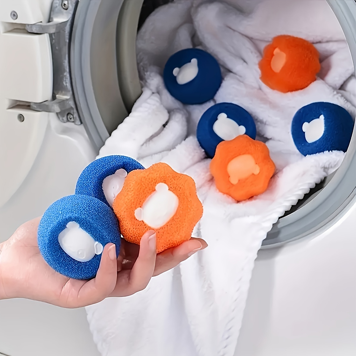 

10-piece Reusable Laundry Hair Catcher Balls - Pet Hair Remover For Clothes & Fabrics, Machine Washable Lint Cleaning Tool Laundry Accessories Pet Hair Remover For Laundry