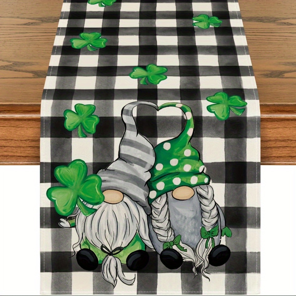 

1pc, Table Runner, Shamrock 's Day Table Runner, Seasonal Spring Theme Dining Table Decoration For Home, Party Decor, Kitchen Decor