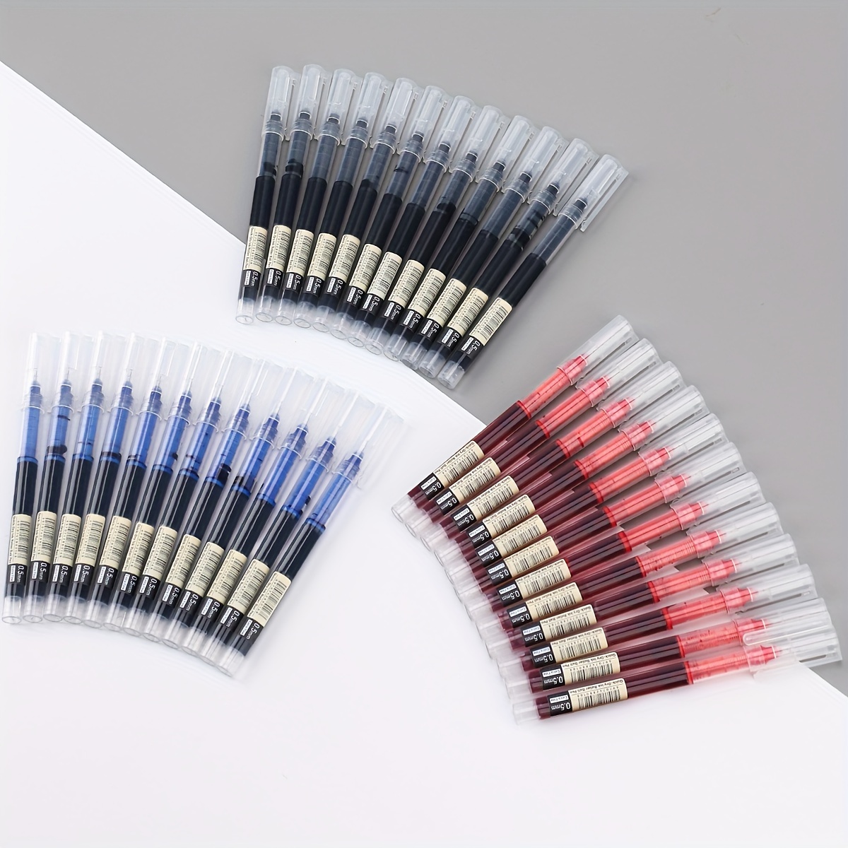 30pcs/10pcs Direct Liquid Quick Drying Ballpoint Pen, 0.5mm Black, Blue, Red. Brush Questions To Write Homework Gel Pen, School Office Writing Stationery Gel Pen, A Good Pen To Write