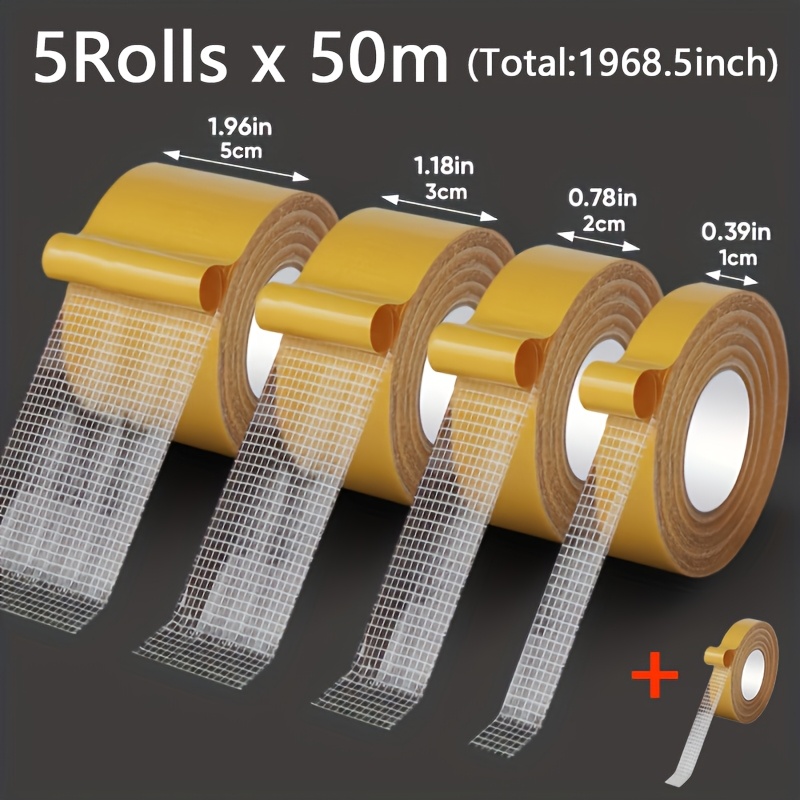 5 rolls of double sided tape with total length of 50    suitable for home decoration craft making office fixing balloon and wallpaper multi functional installation tape