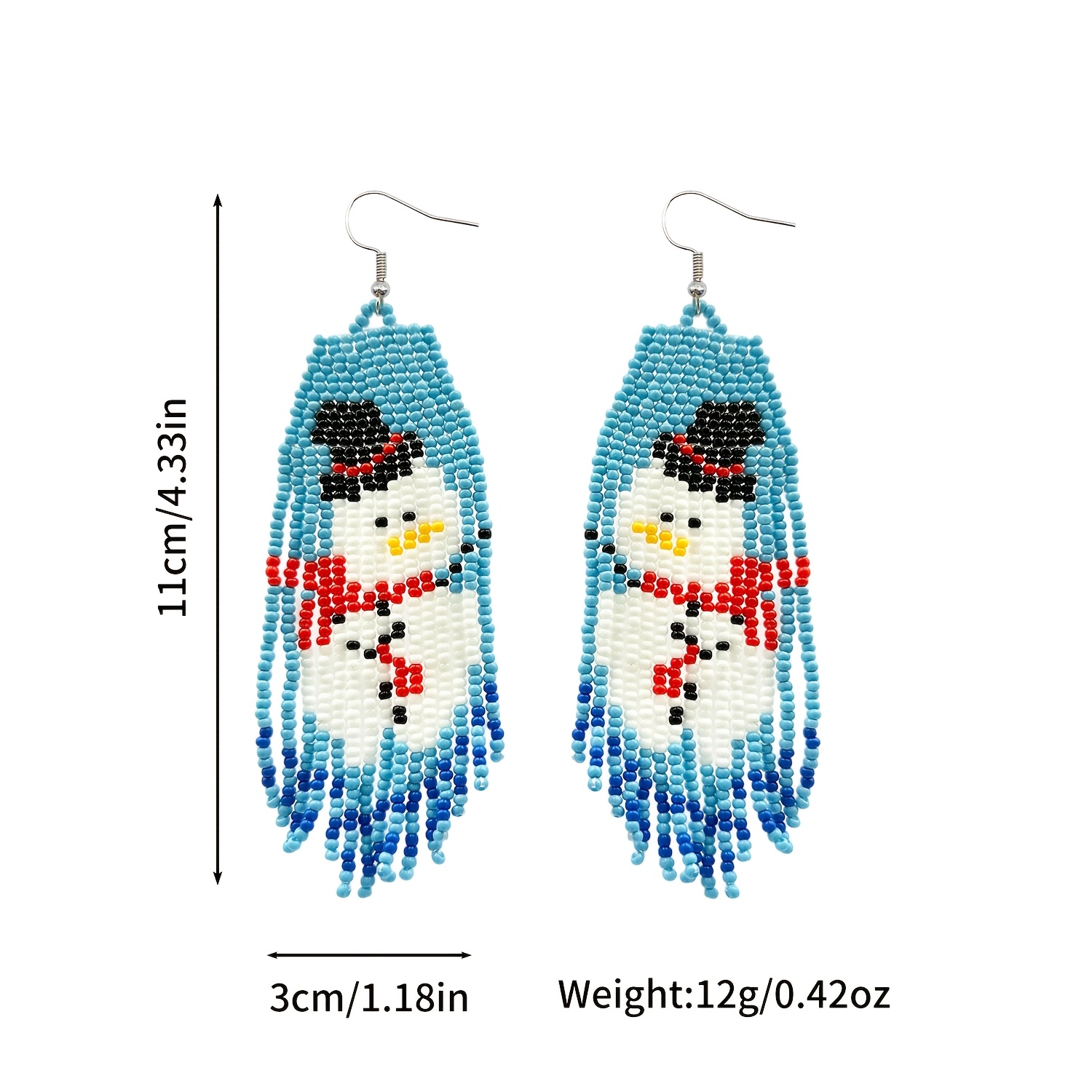 Cute Handmade Cartoon Snowman Dangle Earrings