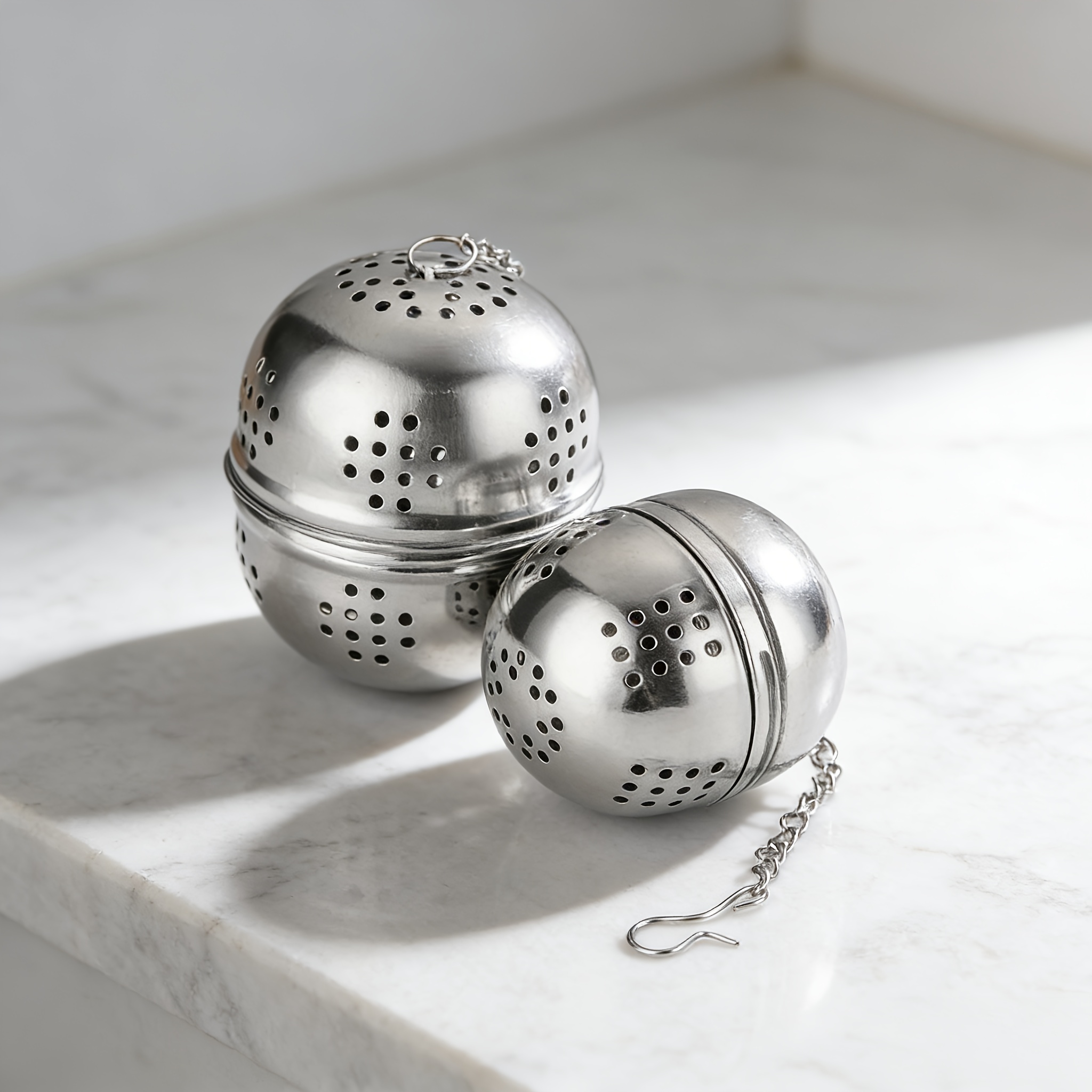TEMU 2pcs Stainless Steel Tea Strainer With Decorative Lid - Durable And Spice Filter For Teapots - The Tool And Tea Set Accessory For