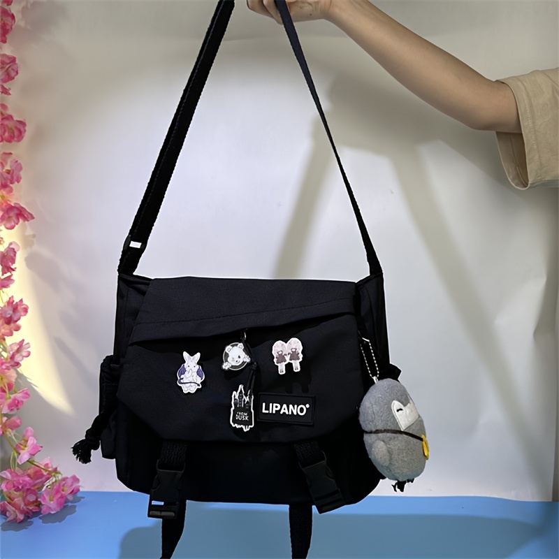 chic korean nylon crossbody bag adjustable strap - Temu