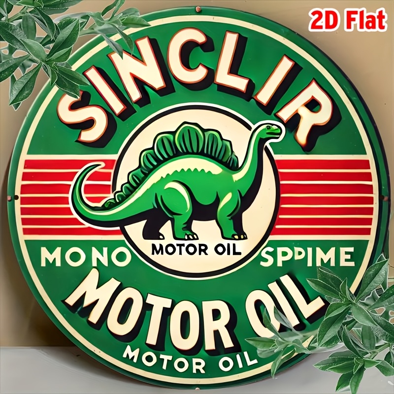 TEMU 2d Flat - [2d Flat] 1pc Aluminum Logo Of "engine Oil" Wall Decoration, 7.8 × 7.8 Inches, For Living Room, Bedroom, Home Bar, Club, Coffee Shop,