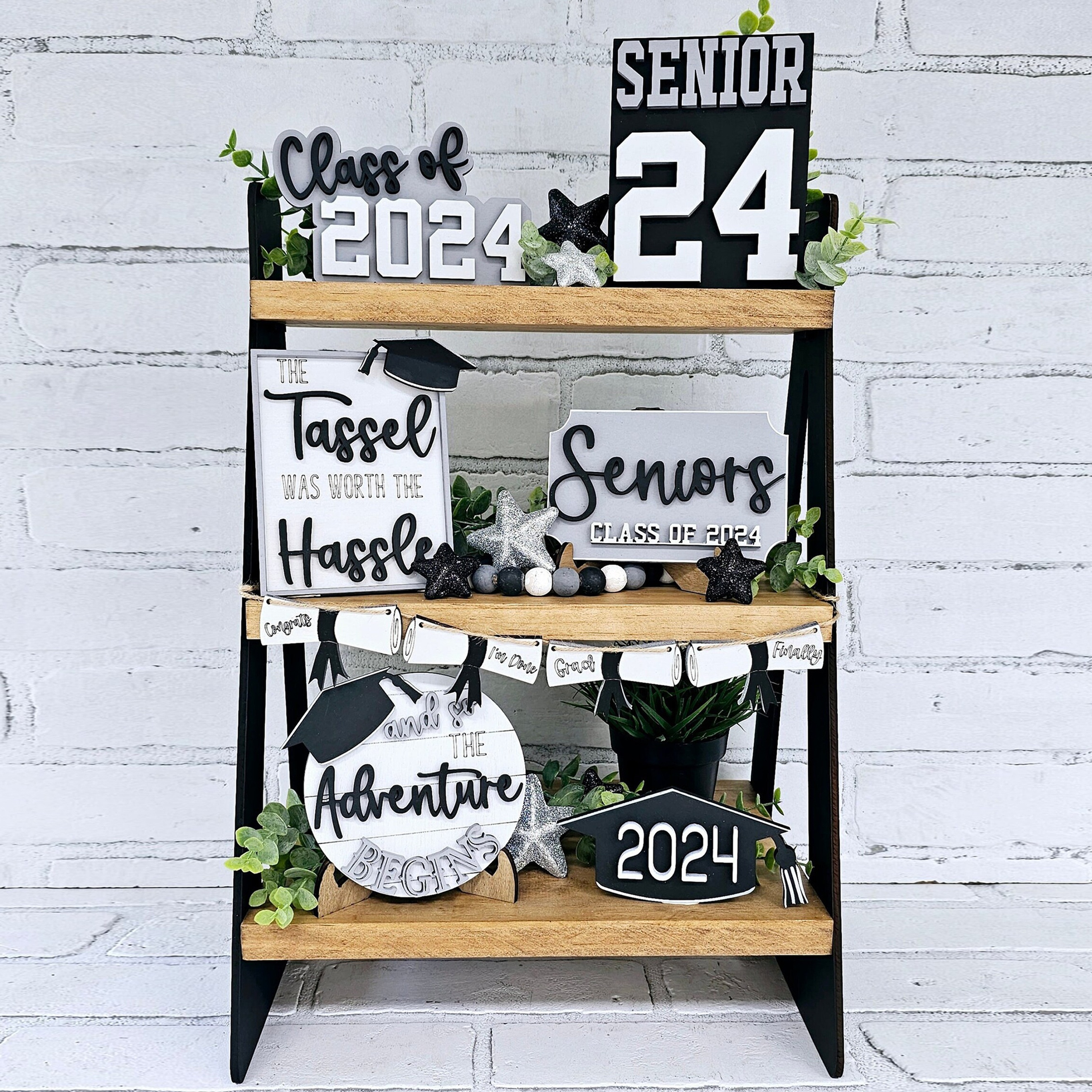 

12pcs, Graduation Tiered Tray Set, Graduation Decoration, Class Of 2024 Decoration, Graduation Party Decor