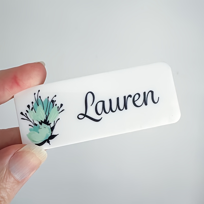 TEMU Custom Personalized Acrylic Name Badge, Valentine's Day Gift, Personalized Creative Gift Badge, Personalized Exquisite Gift For Nurses, Teachers