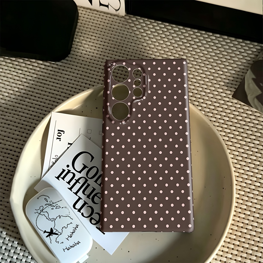 TEMU Phone Case - Brown Polka Dot Phone Case For Galaxy S26 S25 S24 A37 A57 A56 A26 A36 A17 A07 A55 A35 A06 A05 A14 A24 A34 A54 A16 A05s A25 A15 A23