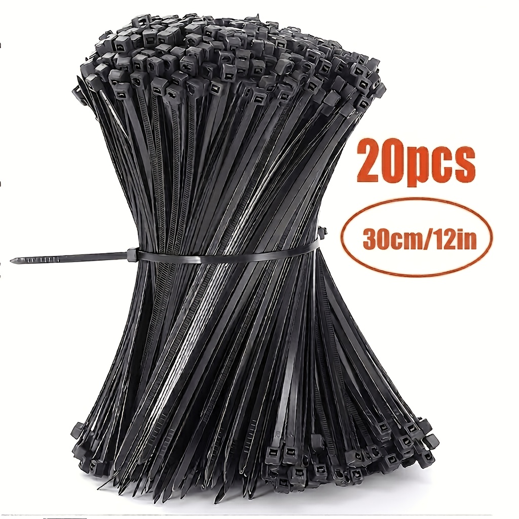 TEMU Heavy-duty Nylon Cable Ties Suitable For Indoor/outdoor Use - 12-inch Self-locking Zip Ties With 50 Lbs Tensile Strength, Foldable Reusable