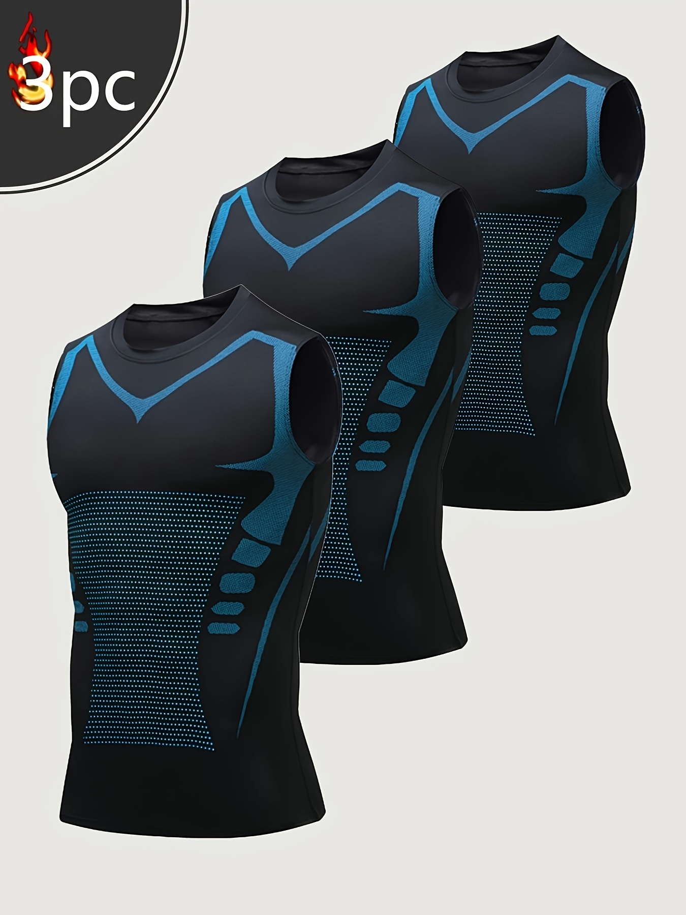 item picture three mens for sports compression vests sleeveless basketball shirts   training tops moisture wicking and breathable base layers suitable for sports and outdoor activities