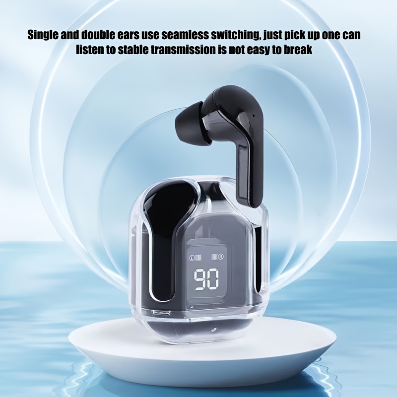 Wireless Headphones, Enjoy Immersive Gaming Experience, LED Display Transparent Cockpit Design, Long Life Battery for Lasting Endurance