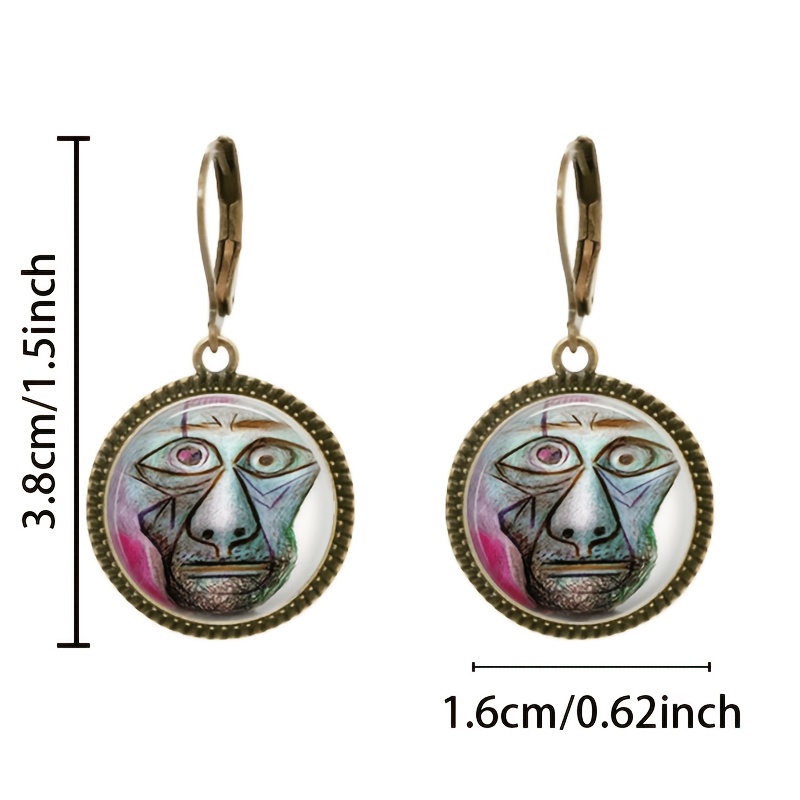 2pcs Classic Teal Pendant Earrings Set with Ear Hooks