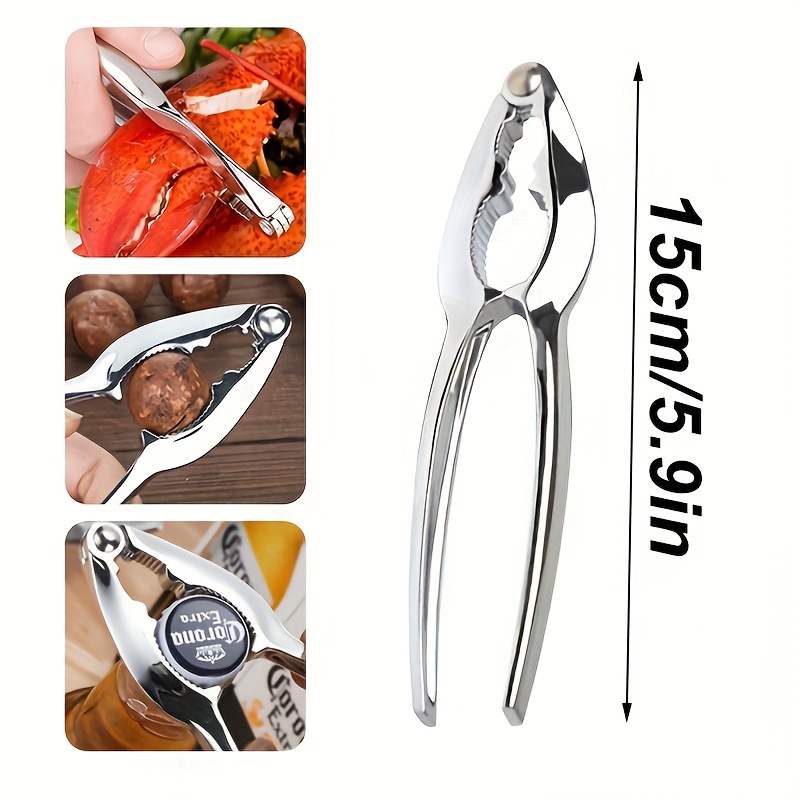 TEMU Heavy-duty Commercial Nut Cracker With Stainless Lever Mechanism & Sharp - Suitable For , Pecans, , Shells - Professional Tool For Catering,