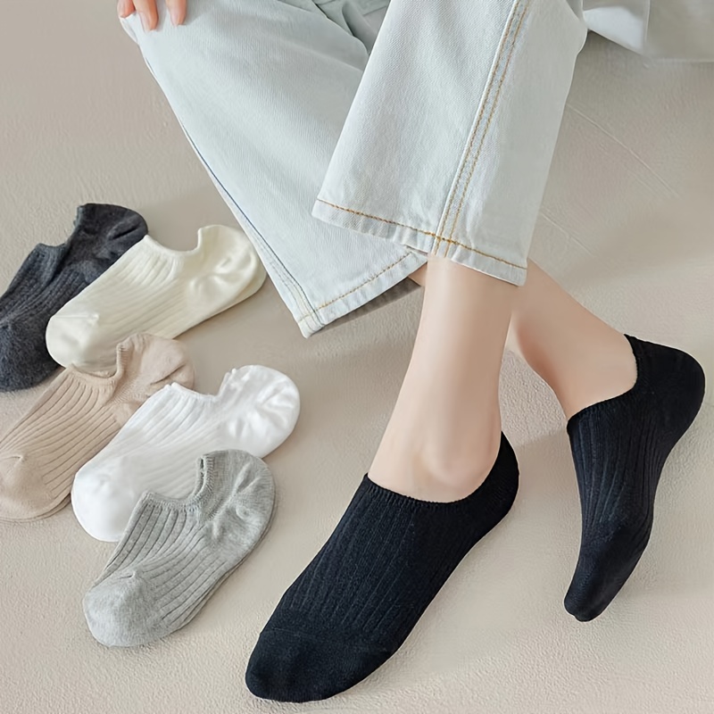 3 pairs/6 pairs/12 pairs Women's multi-color boat socks, plain and colorful minimalist trendy cute open-toe socks suitable for daily use