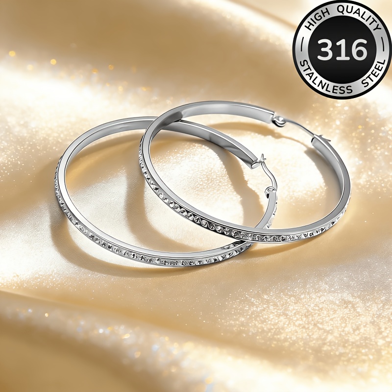 Women's 18K Golden Plated Hypoallergenic Round Earrings