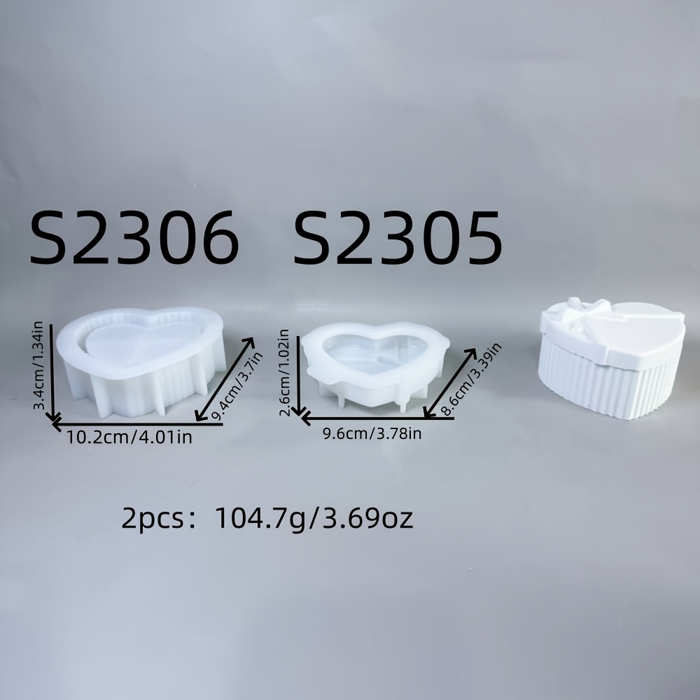 E-shop Silikonharzform Herzförmige Geschenkbox Dekoration Silikonform Kerze Silikonform Gips Dekoration Silikonform Wohnkultur Epoxidharzform