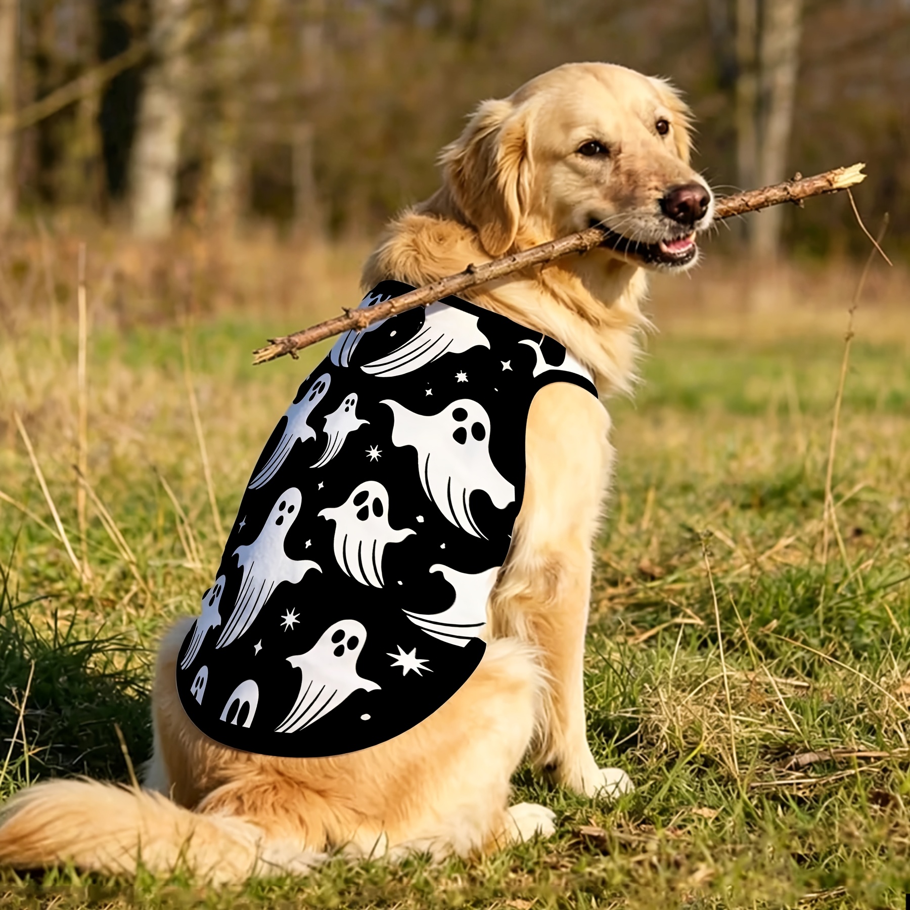 TEMU [halloween] 1pc Small To Large Pet Vest For Dogs, Cats, And Pets, Easy Pattern Print, Suitable For Outdoor Activities And Daily Wear, Cute And