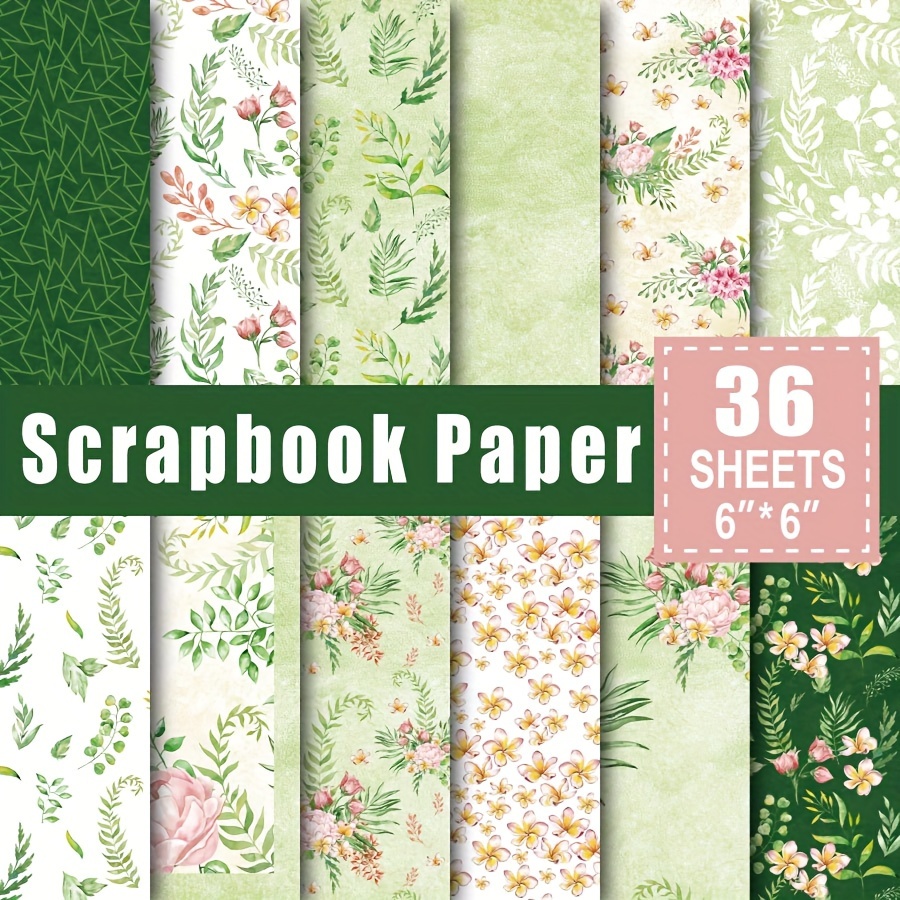 

36 Sheets Scrapbook Paper Pad In 6*6", Art Craft Pattern Paper For Scrapingbook Craft Cardstock Paper, Diy Decorative Background Card Making Supplies – Grass And Flowers