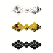 a set of 20 hexagonal acrylic mirror wall stickers to enhance the texture of diy three dimensional self to decorate home suitable for the decoration of the walls and doors of the living room bedroom bathroom and study room details 1