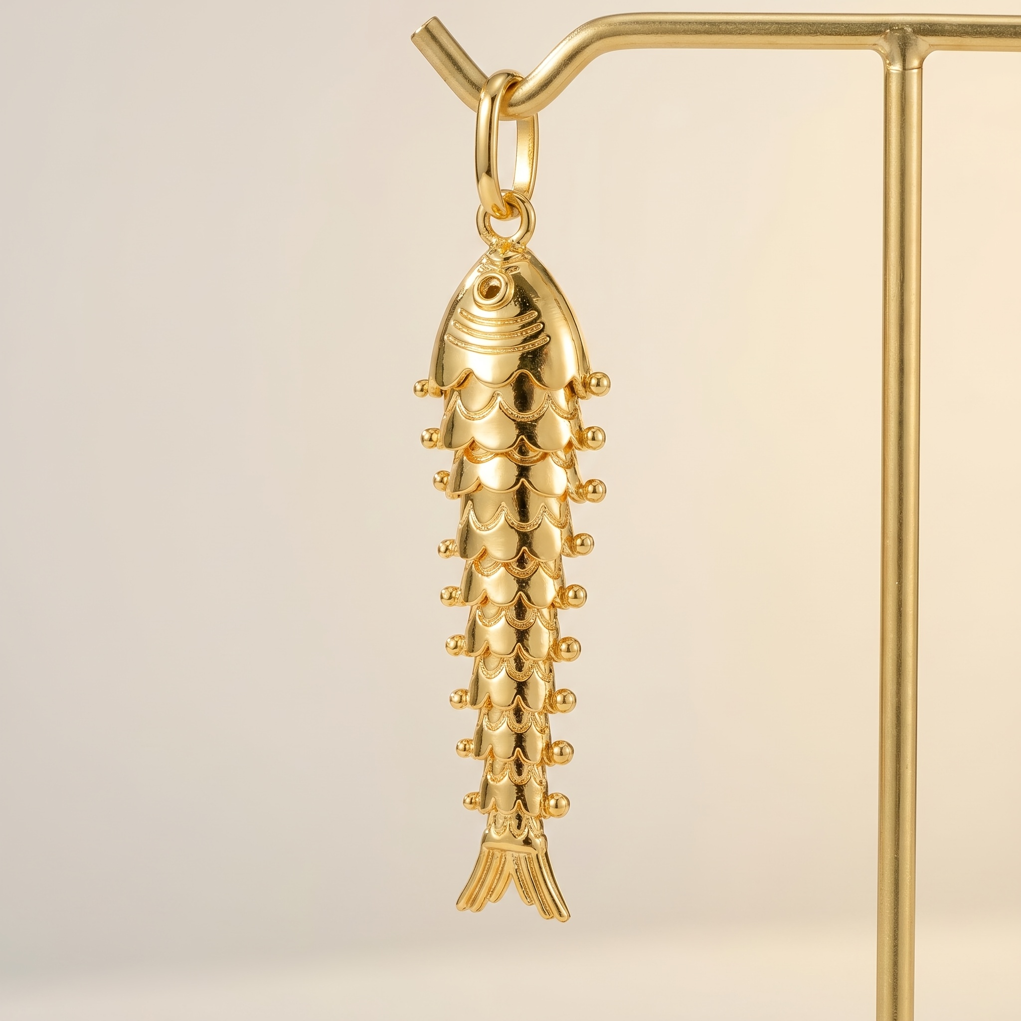 Women's 18K Gold Plated Wiggle Fish Pendant Necklace