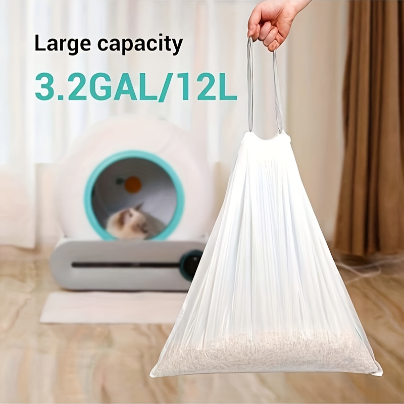 60/80 Self-cleaning Cat Litter Box Trash Bags, Random Color, Replacement Extra Large Cat Litter Box Liner, 3/4 Rolls Of Automatic Trash Pull Cord Trash Bags, 2 X 18 Inches