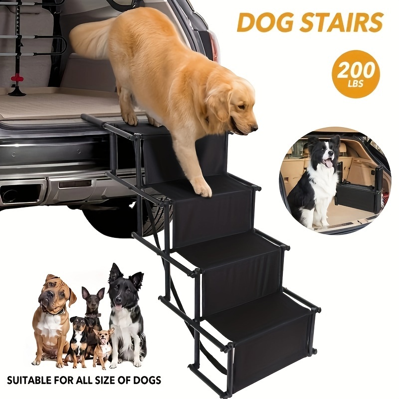 Dog Stairs PetRuna Extra Wide For Car, Foldable Dog Ramp For Car